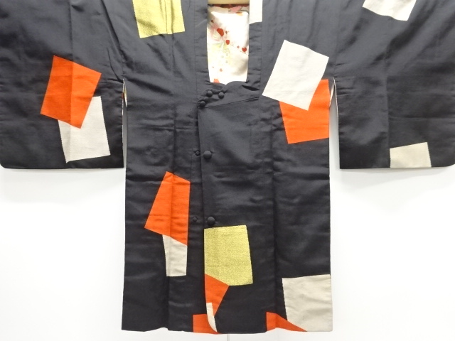 大正ロマン　色紙模様織出し道行コート